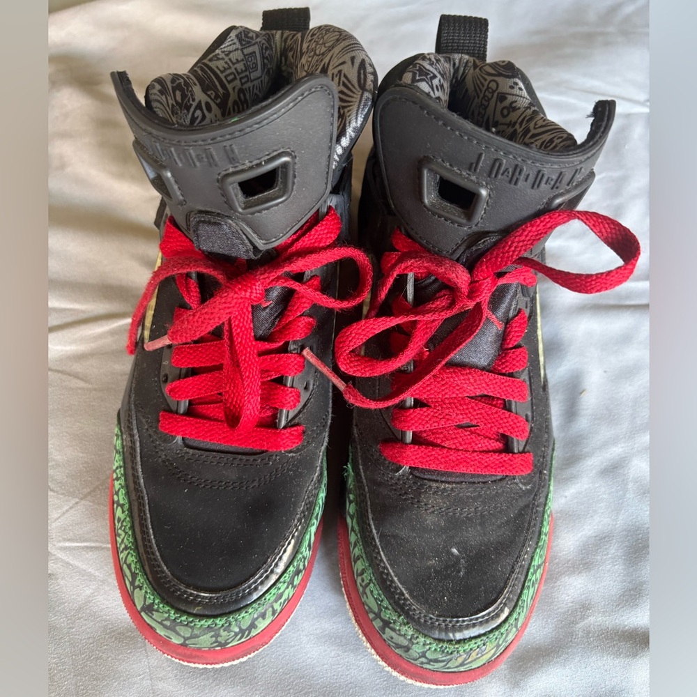Jordans Kids Black and Red Sneakers